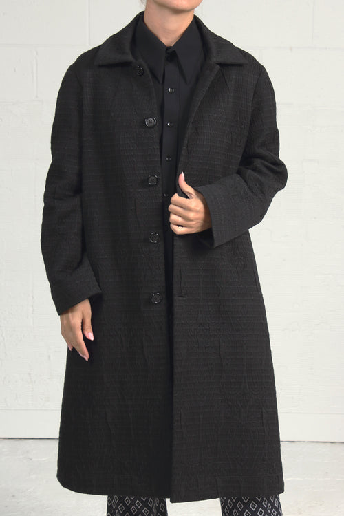 Topographic Jacquard Grandad Coat - only xsm left!