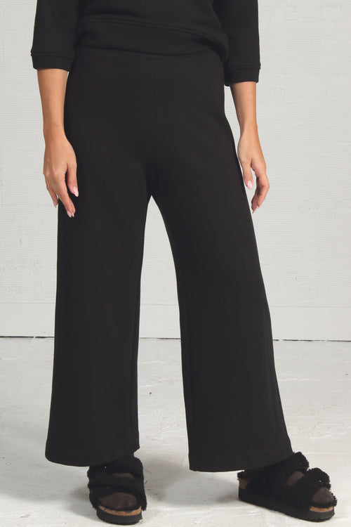 French Terry Cropped Sweats - black