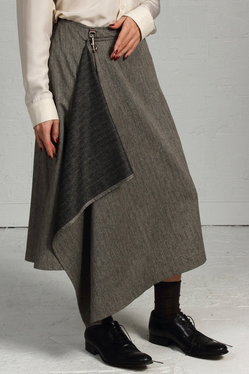 Linen Wool Latch Skirt