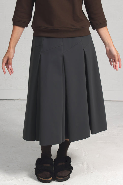 Bonded Tech Jersey Spadina Skirt - steel grey