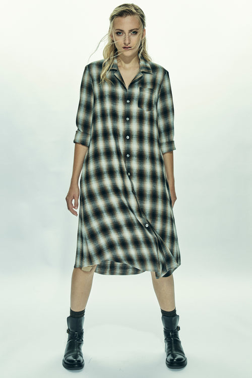 Shadow Plaid Brother's Shirt Dress - SOLD OUT