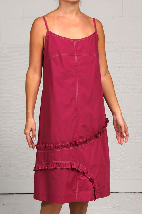 Spring 2023 Solid Cotton Annie Dress - Sangria - xsm, sml, xlg