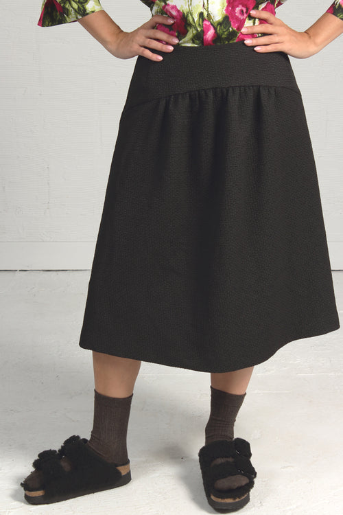 Textured Black Tex Skirt