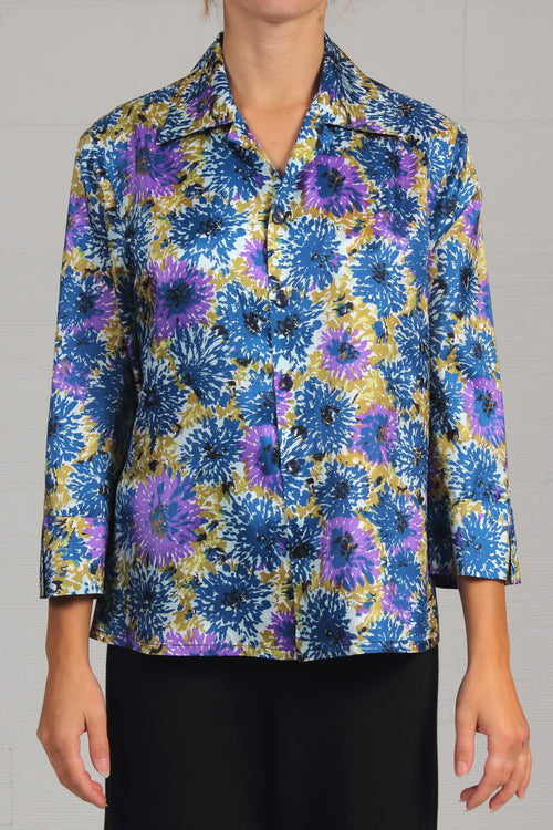 Vintage Print Metropolis Shirt - purple