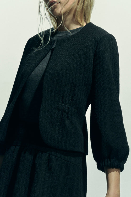 Textured Black Textured Jacket