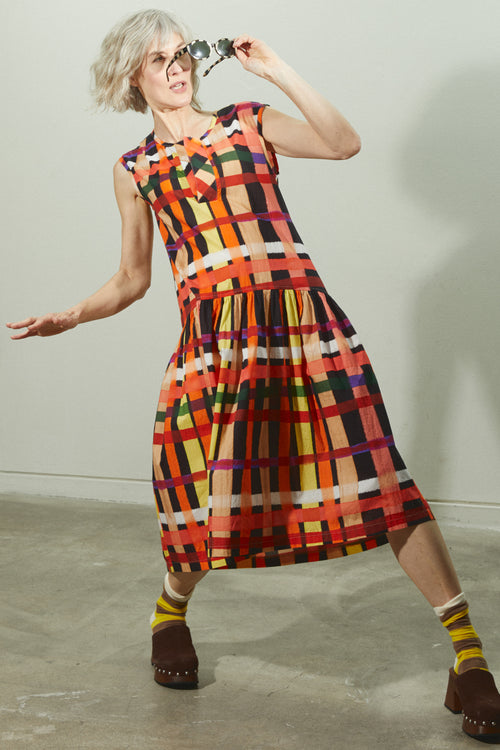 Spring 2023 Painted Plaid Sewing Dress - xsm